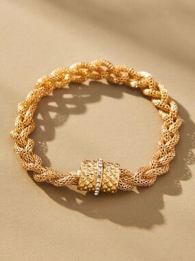 Anthropologie Gold and Silver Knotted Bracelet